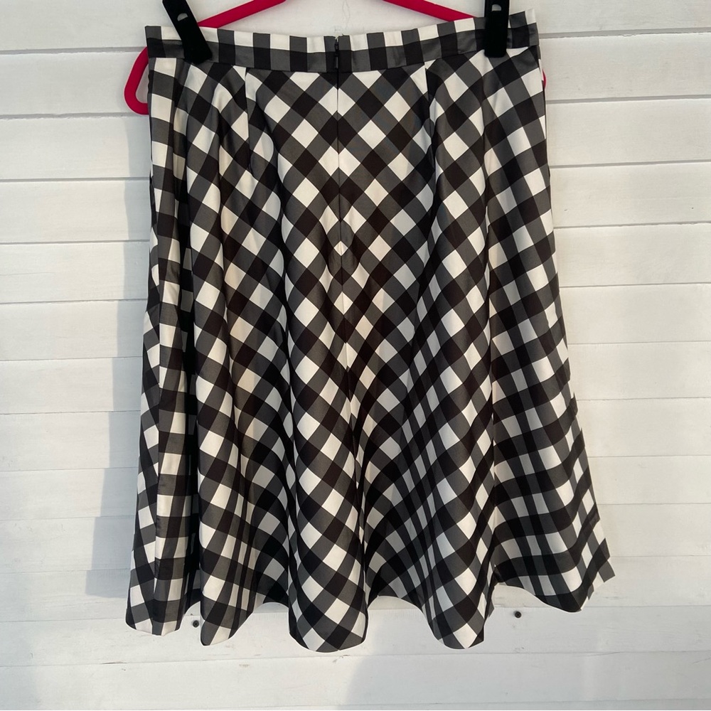 Talbots black and white checkered skirt size 12p
